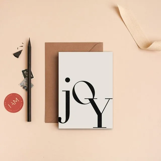 Joy Typography Greeting Card