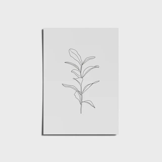 Minimalist Flower Print | Trendy Leaf