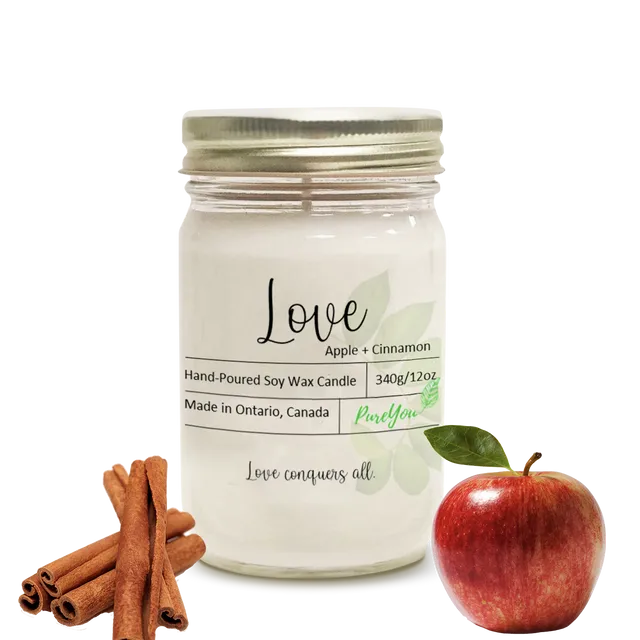 Love Soy Wax Candle (Apple+Cinnamon)