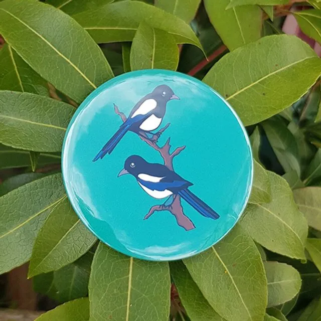 Two for Joy Magpies Button Badge