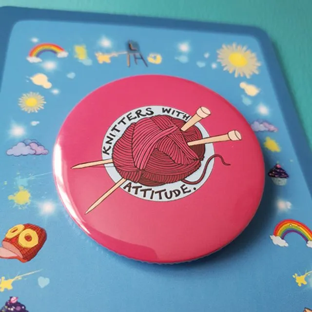 Knitters with Attitude Button Badges