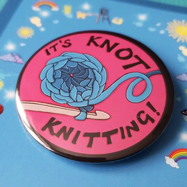 Knot Knitting Crocheters Button Badge