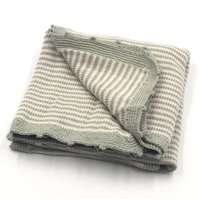 Soft Blanket Handmade Baby-teal stripe