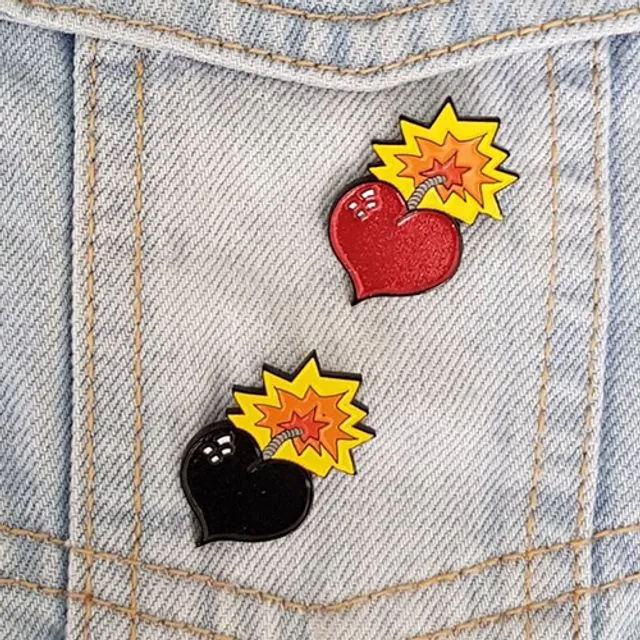 Love Bomb Pin Badge Set of 2