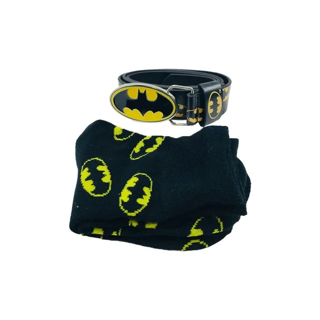 DC Batman Belt & Sock Set 7-12yrs