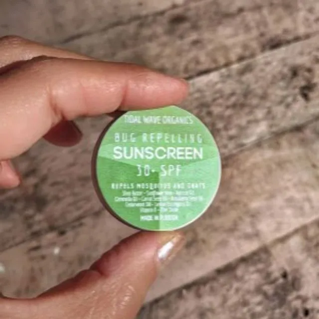 Vegan Bug Repelling Sunscreen with Cedarwood, Lemon Eucalyptus & Citronella | Water-Resistant Mineral Sunscreen | Baby-Safe | Cruelty-Free | Travel Tin | .5 oz