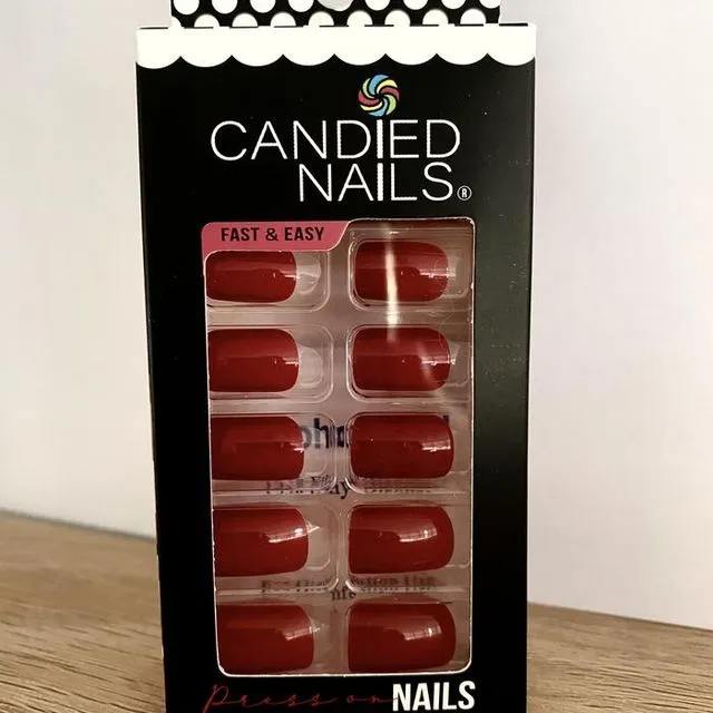 Cherry Red Press On Nails