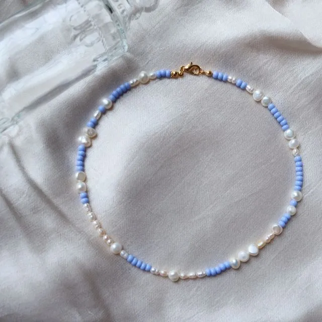 Lavender Blue Pearl Necklace