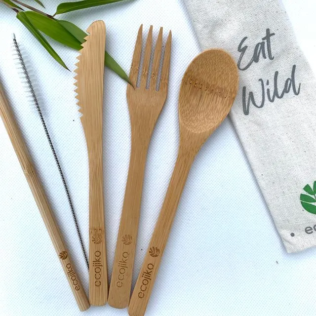 Bamboo Reusable Cutlery Set