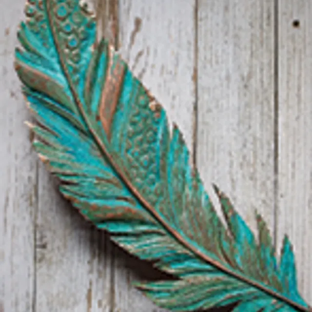 Floating Feather Green 18” X 6”