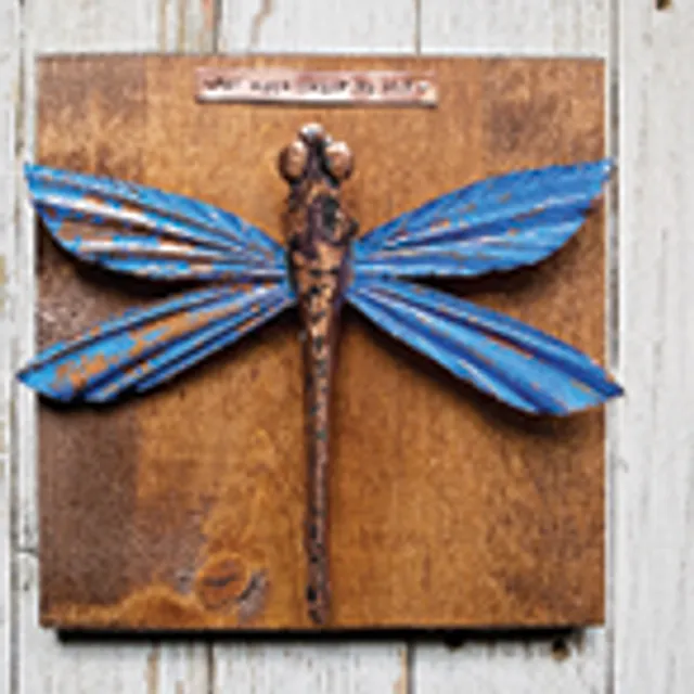 Copper Mounted Dragonfly You Were Meant To Fly 9.5” x 9.5”