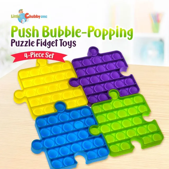 Push Pop Fidget It Toy - Puzzle - 4 Piece Set
