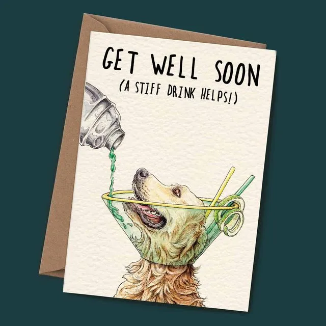 Dog Cone Card - Get Well Card
