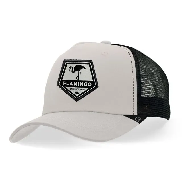 Trucker Cap for women Hanukeii Flamingo Grey