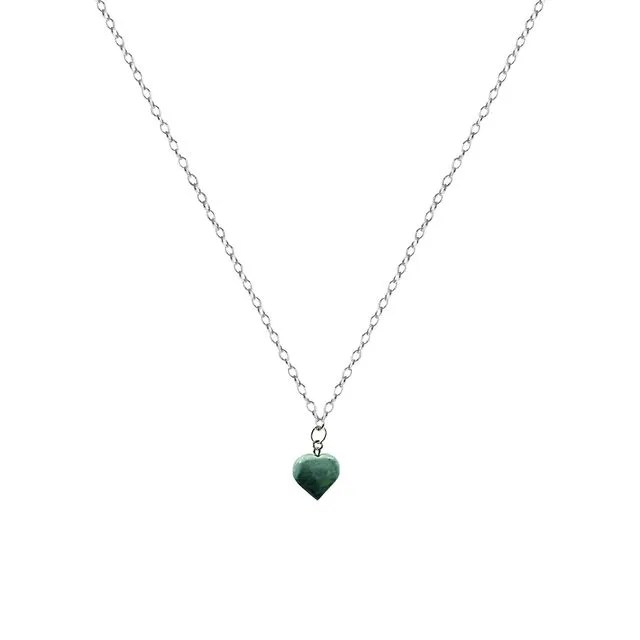 Chrysoprase Jade necklace on 18 inch Sterling Silver Necklace