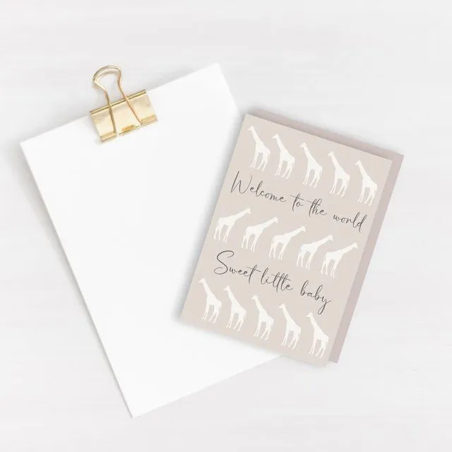 Welcome to the World New Baby Card (Giraffe) - pack of 6