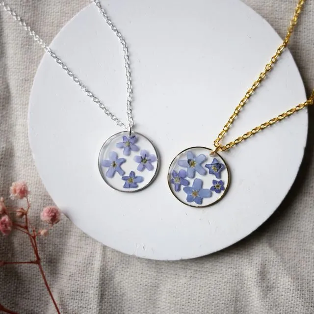 Forget Me Not Circle Necklace