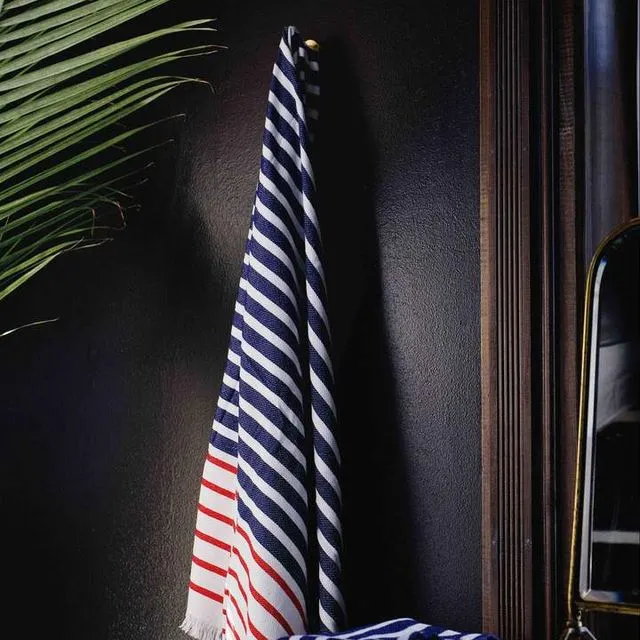 The Rushmore Towel - Navy, White & Red