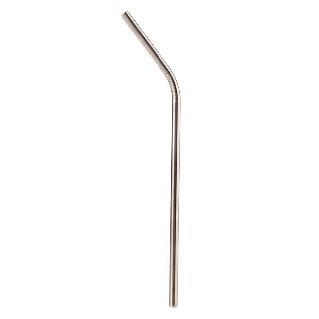 Bent stainless steel straw