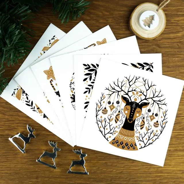 Bundle of 84 Warm & Cool Scandinavian, Luxury Christmas Cards.