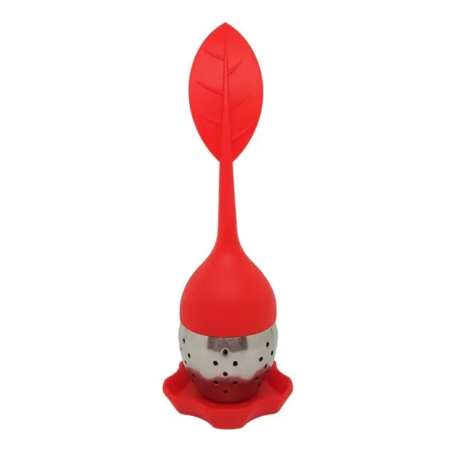 Stainless steel and silicone tea infuser