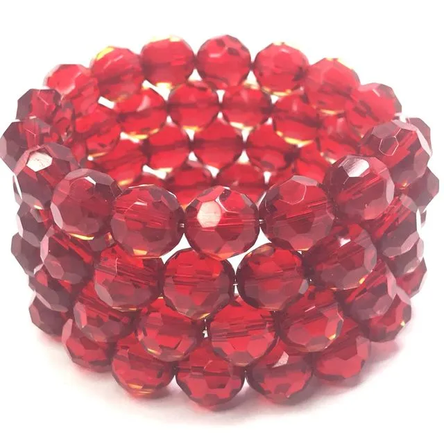 Red crystal cuff bracelet