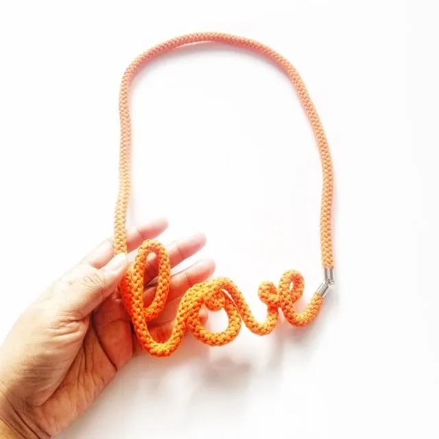 The Love Necklace in Coral
