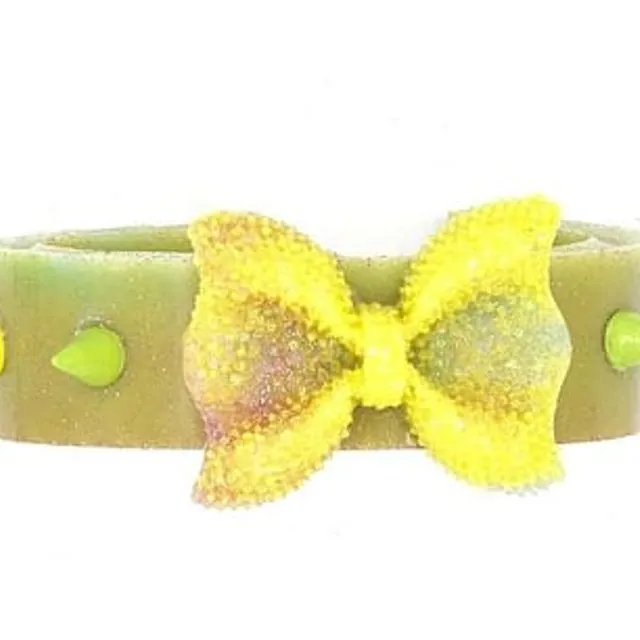 Lemon Lime resin cuff with bow