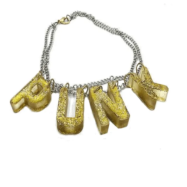 PUNK acrylic word necklace
