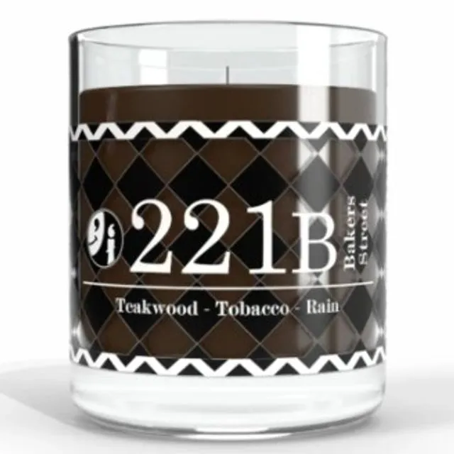Luxury Sherlock Holmes 221B Baker Street Soy Quote Scented Candle