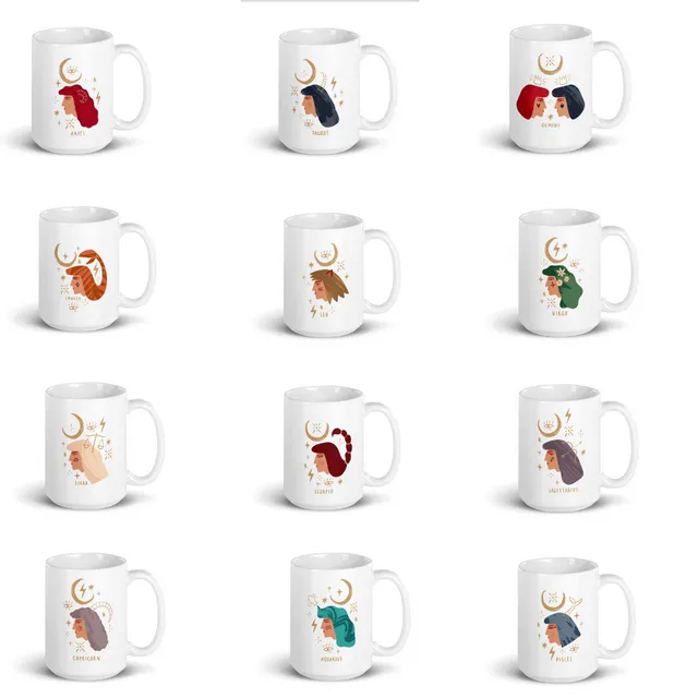 Zodiac Girl Coffee Mugs Set