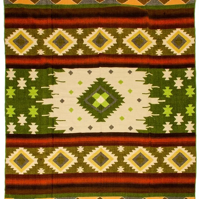 Alpaca native blanket Quilotoa Green