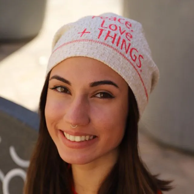 203 Peace Love Things - Very fashionable Beanie Hat