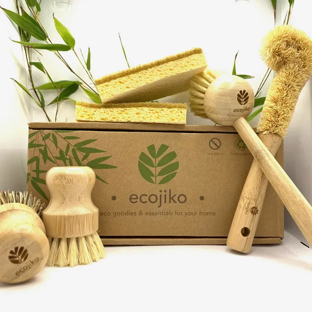 Zero Waste Kitchen Starter Kit, Dish Brush Eco Gift Set