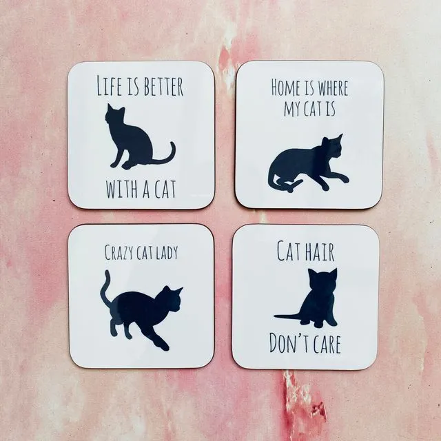 Cat Lovers Coasters - Set 3