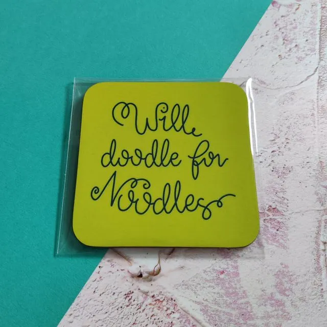 Will Doodle for Noodles Coaster