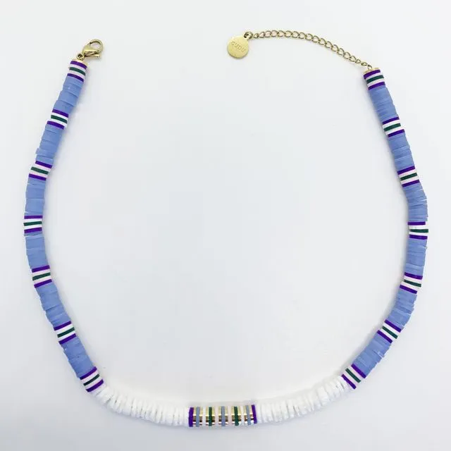 Light Blue Heishi Beads Necklace & Bracelet