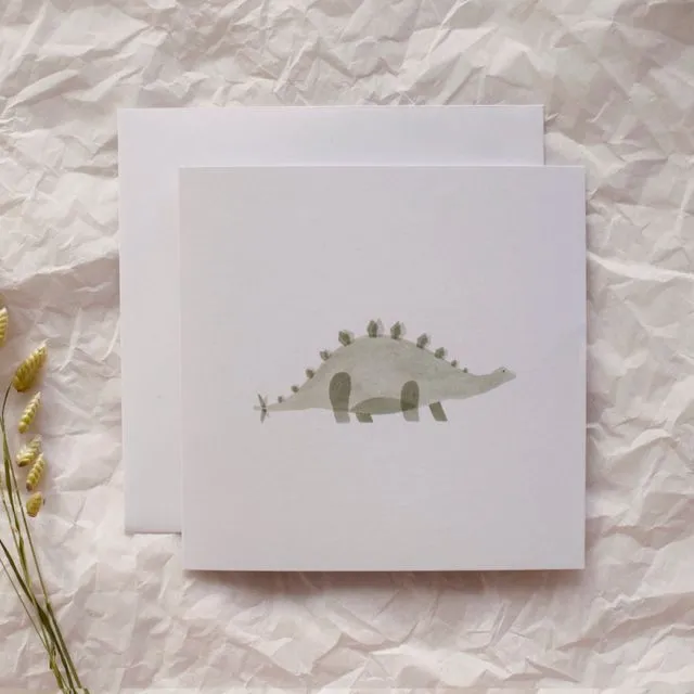 Stegosaurus Recycled Square Greeting Card