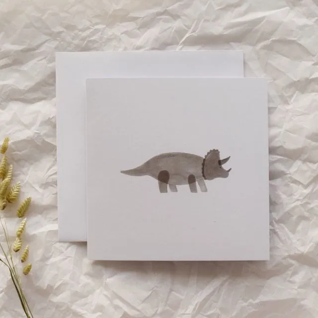 Triceratops Recycled Square Greeting Card