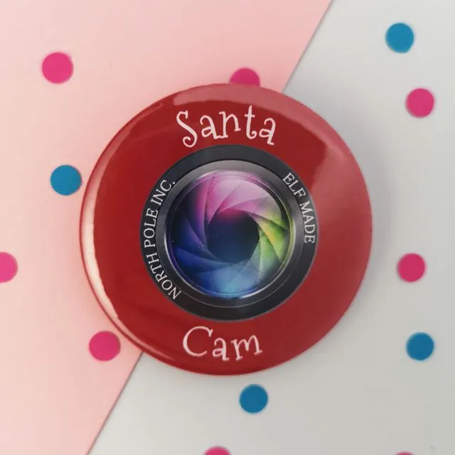 Large Santa Cam bottle compact mirror - 58mm