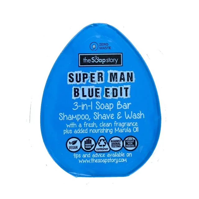 SuperMan Blue Edit Shampoo Shave & Wash Bar - Pack of 6