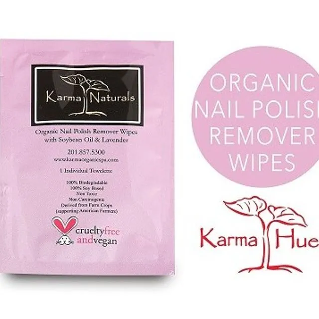 Nail Polish Remover Wipes with Soybean Oil and Lavender