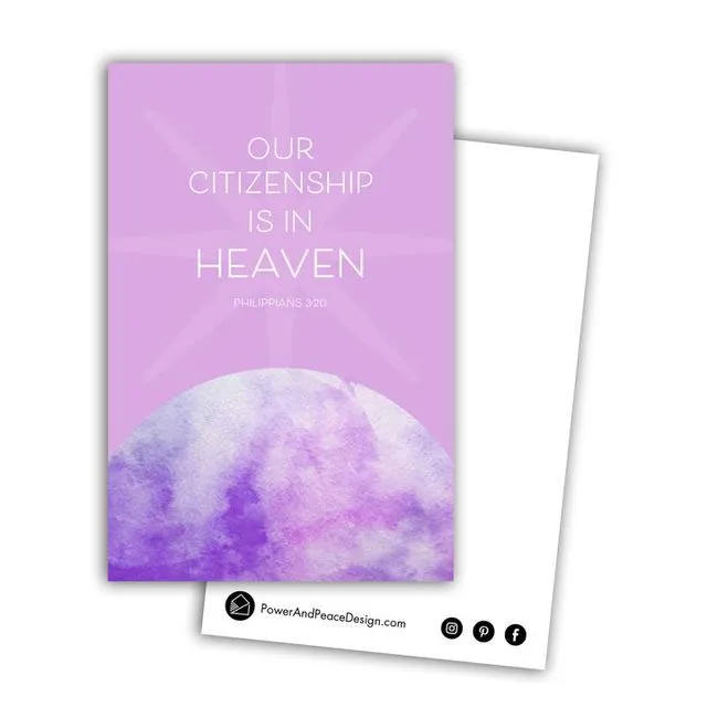 Philippians 3:20 postcard in lavender (40 singles)
