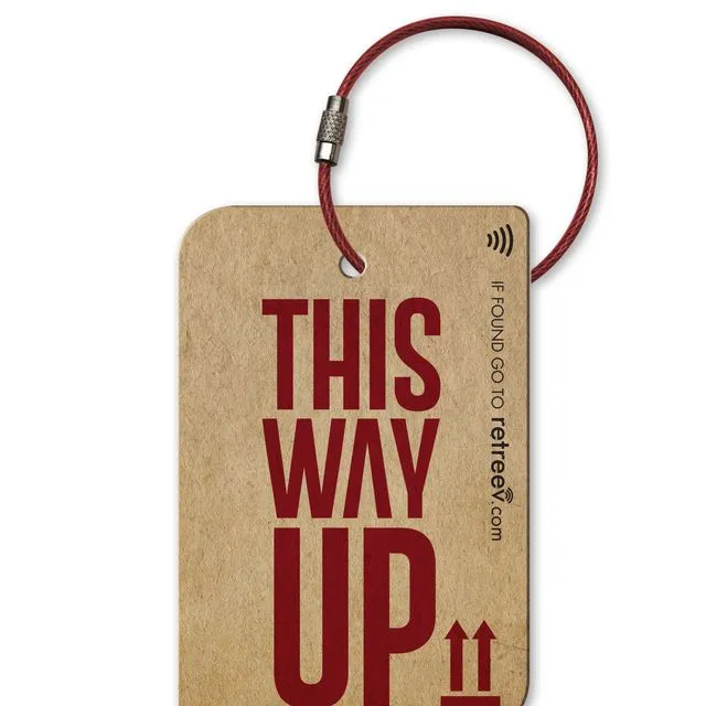 retreev™ Smart ID Luggage Tag | NFC QR Code Luggage Tags with Web Messaging Service - This Way Up