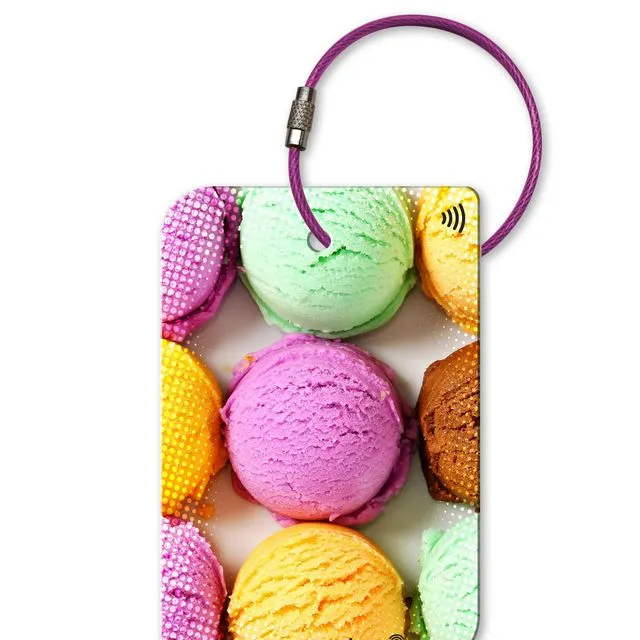 retreev™ Smart ID Luggage Tag | NFC QR Code Luggage Tags with Web Messaging Service - Icecream