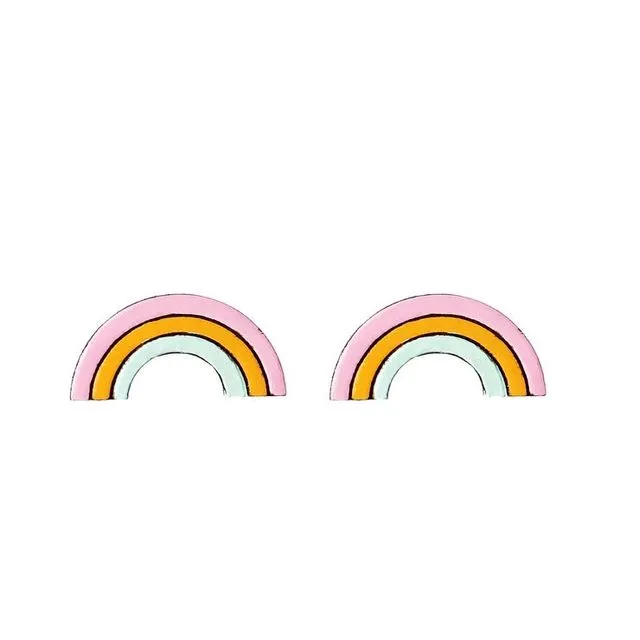 70s Pastel Rainbow Studs