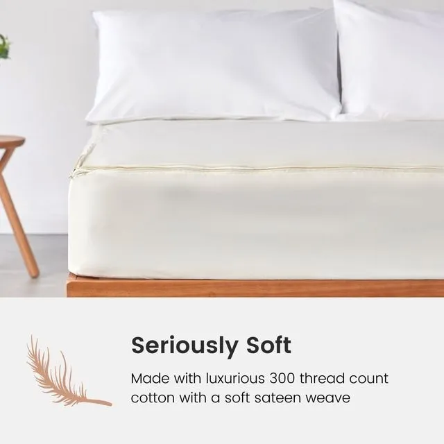 Easy Zip Up Fitted Bed Sheet - Ivory - Single