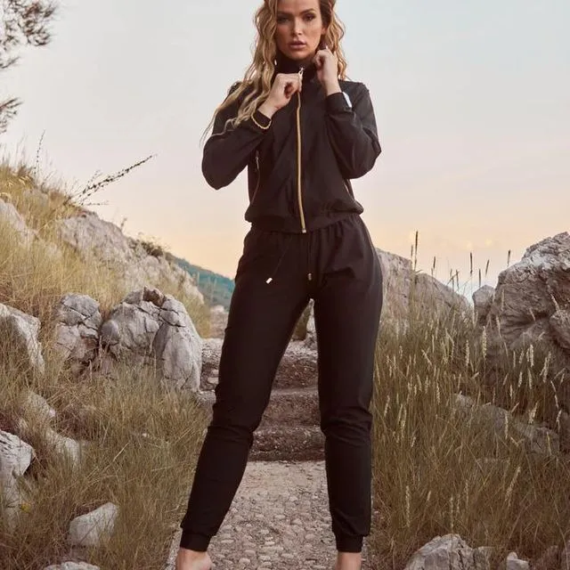 Panoply Tracksuit Set With Pockets - Black