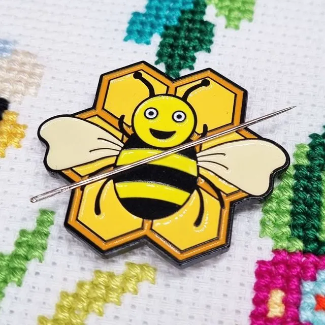 Bee Needle Minder for Cross Stitch, Embroidery & Needlework