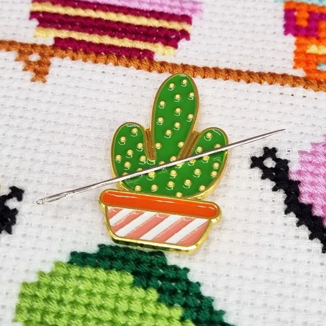 Cactus Needle Minder for Cross Stitch, Embroidery & Sewing